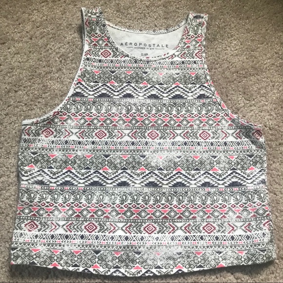 Aeropostale Tops - Aeropostale Tribal Print Crop Tank Size Small